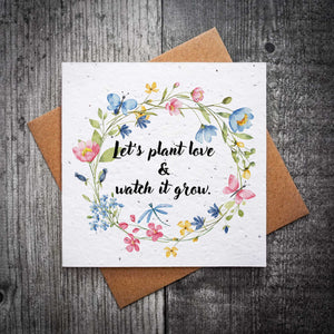 Let's Plant Love And Watch It Grow | Plantable Seed Valentine's Card