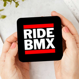 Ride BMX Run DMC Style Drinks Coaster – Retro Gift for BMX Riders