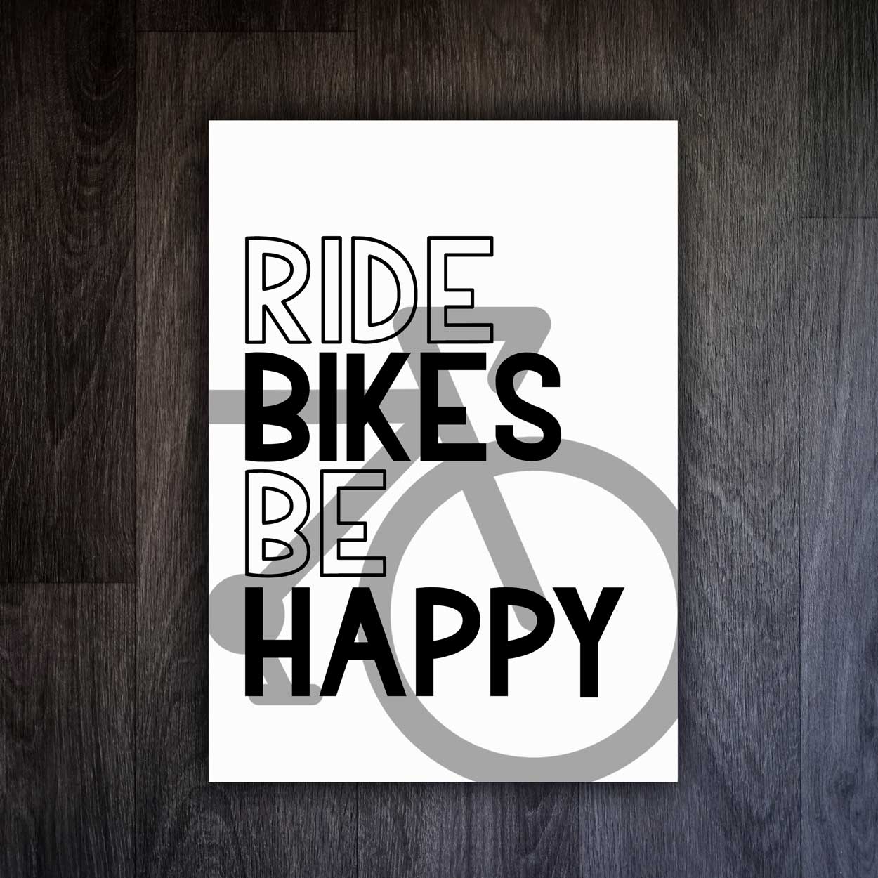 Ride Bikes Be Happy Unique Cycling Prints from Yorkshire UK. EllieBeanPrints