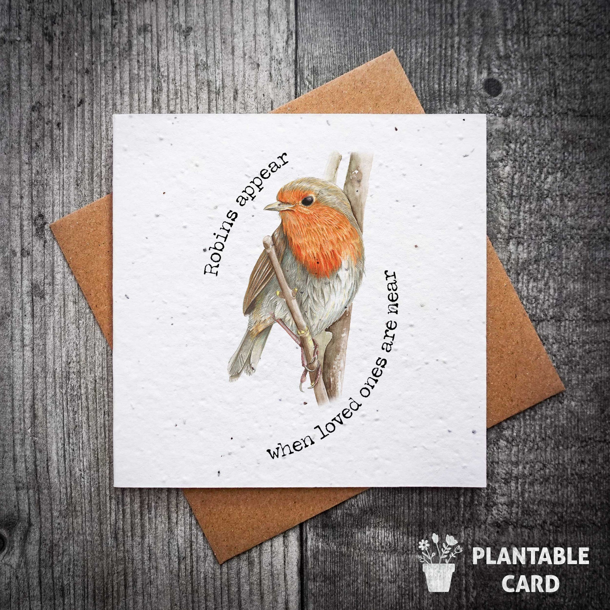 Robins Appear When Loved Ones Are Near – Plantable Sympathy Card