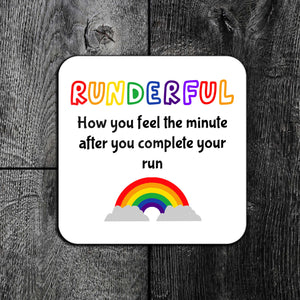 Runderful Rainbow Running Coaster – Colourful Gift for Runners