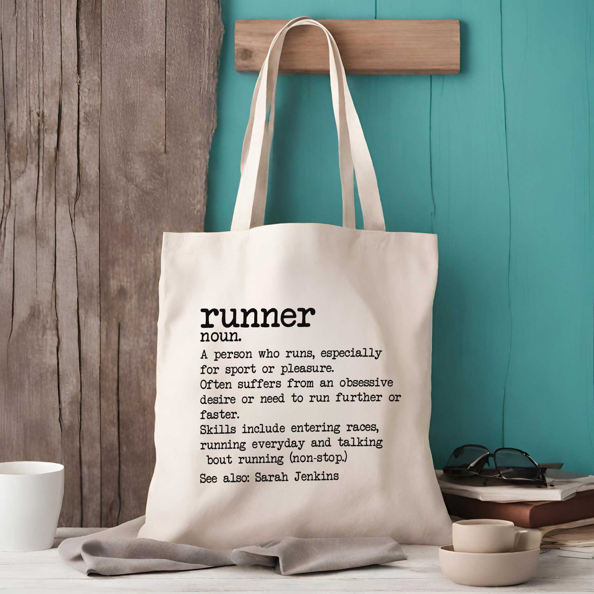 Personalised Runner Definition Tote Bag – Custom Name, Perfect for Runners