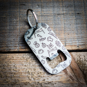 Running Doodles Stainless Steel Key Ring Bottle Opener