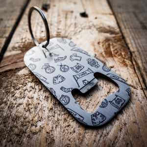 Running Doodles Stainless Steel Key Ring Bottle Opener