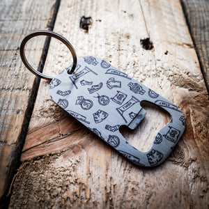 Running Doodles Stainless Steel Key Ring Bottle Opener