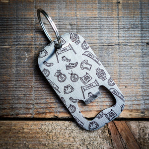 Running Doodles Stainless Steel Key Ring Bottle Opener