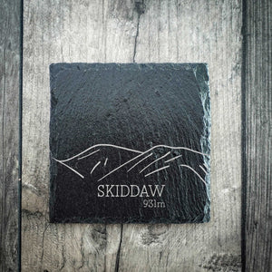 Skiddaw Slate Summit Line Art Coaster