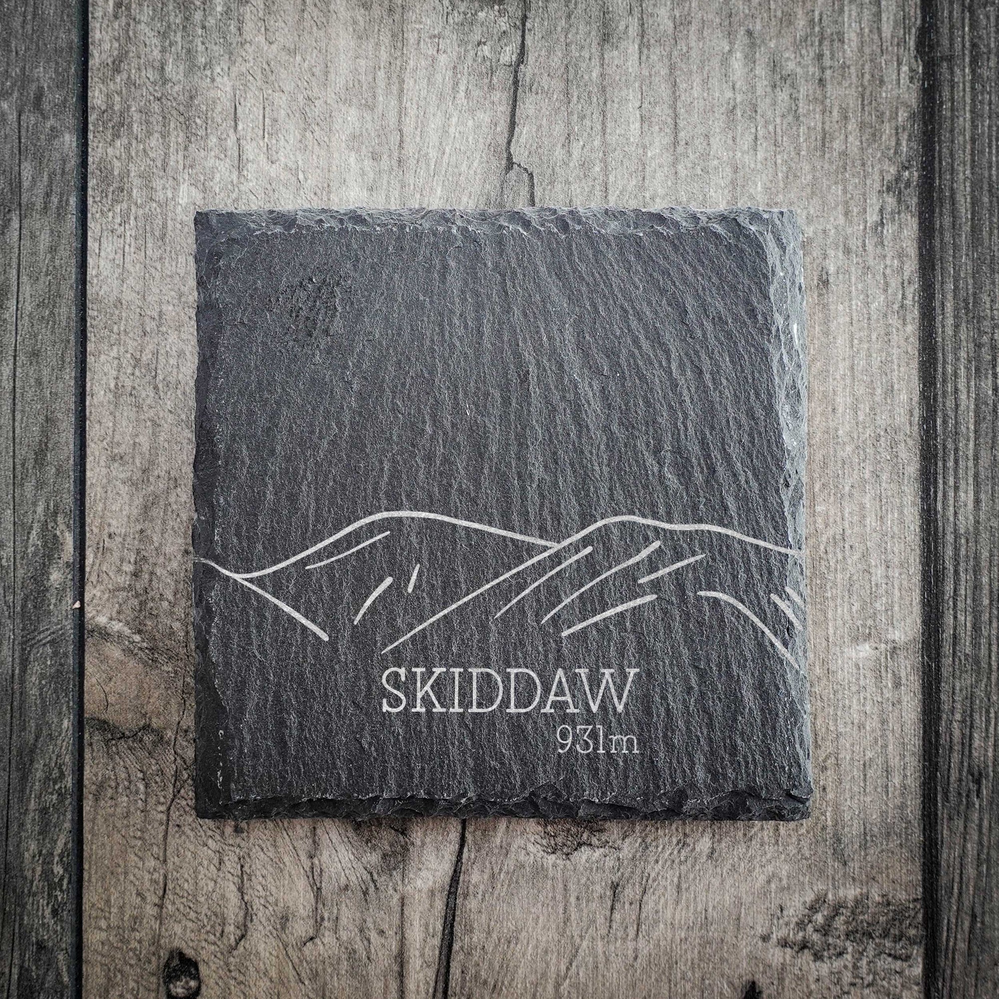 Skiddaw Slate Summit Line Art Coaster