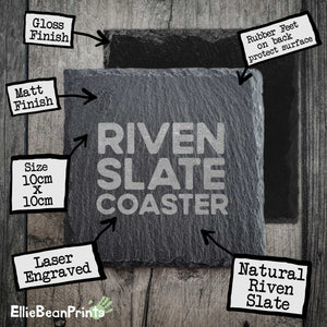 "You're Just One Run Away From A Good Mood" Premium Slate Running Coaster