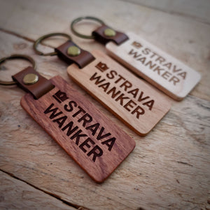 Strava Wooden Laser Engraved Key Ring– Dark, Mid, or Light Wood Options)