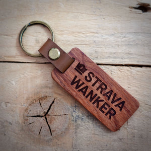 Strava Wooden Laser Engraved Key Ring– Dark, Mid, or Light Wood Options)