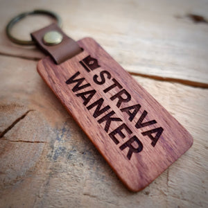 Strava Wooden Laser Engraved Key Ring– Dark, Mid, or Light Wood Options)