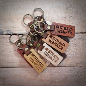 Strava Wooden Laser Engraved Key Ring– Dark, Mid, or Light Wood Options)