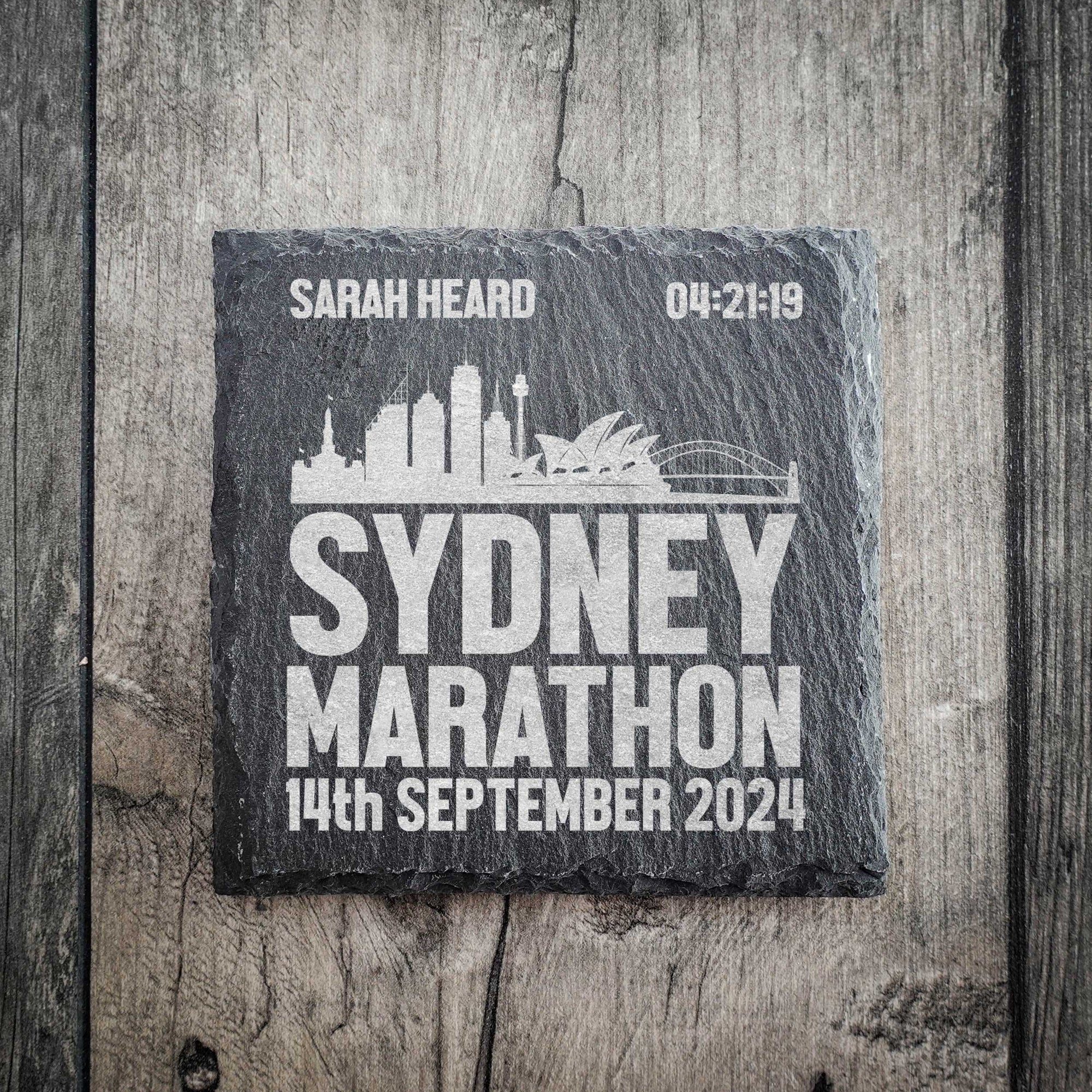 Personalised Sydney Marathon Coaster - Skyline