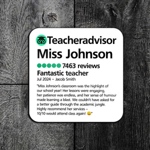 Personalised Teacher Advisor Coaster | Funny Teacher Gift