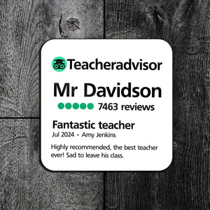 Personalised Teacher Advisor Coaster | Funny Teacher Gift