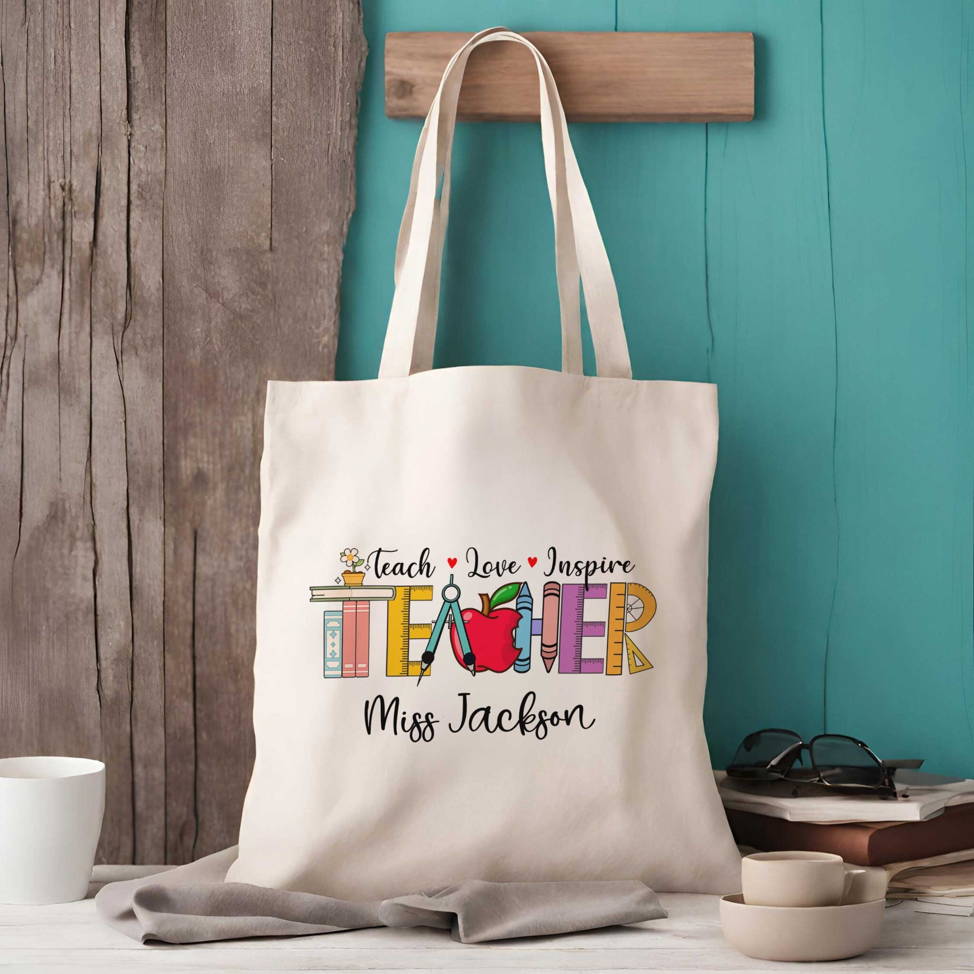 Teach Love Inspire Compass Teacher Tote Bag