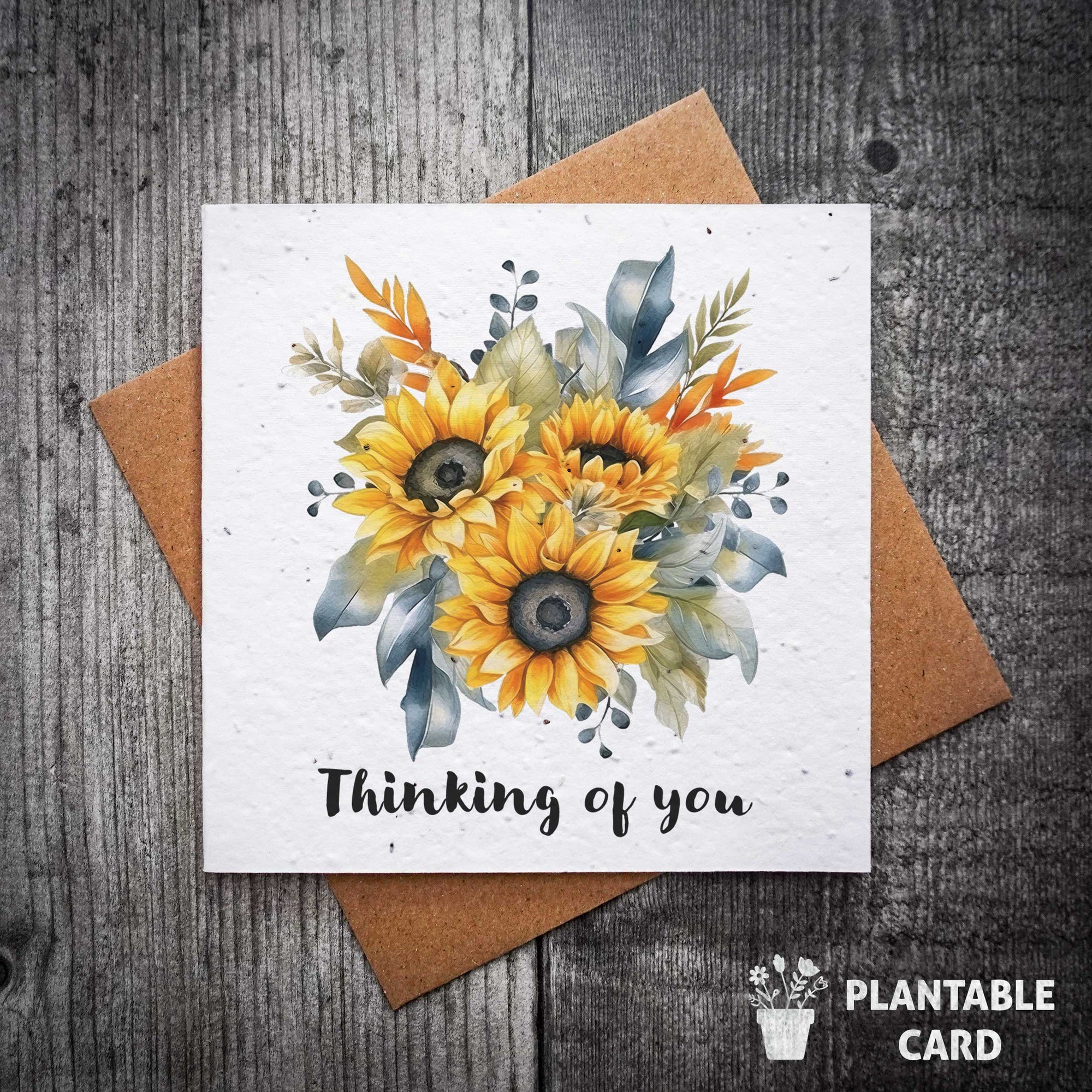 Thinking Of You Plantable Sunflower Sympathy Card | Seeded Card