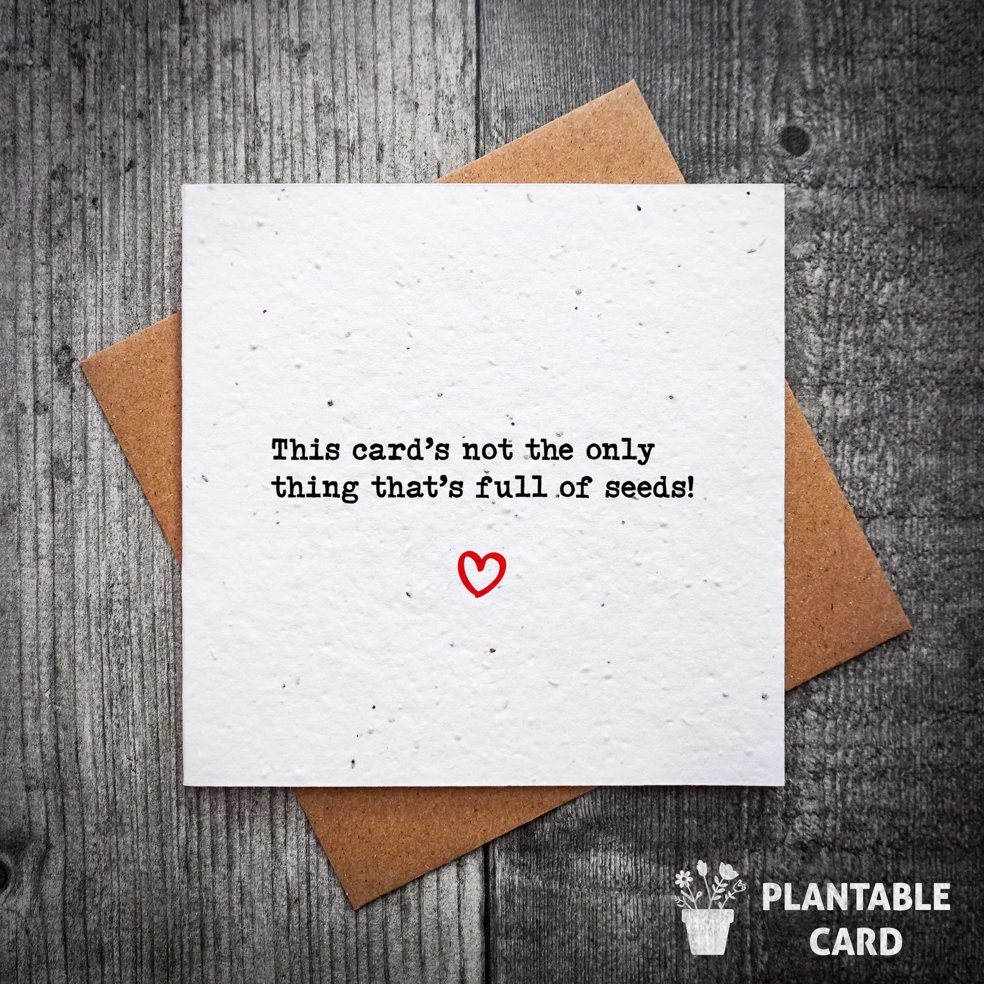 Rude Plantable Valentine’s Card – "Full of Seeds" Funny Eco Seed Card