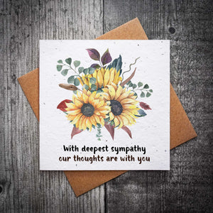 With Deepest Sympathy – Plantable Wildflower Seed Card with Sunflower Design