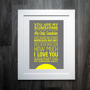 You Are My Sunshine Lyrics Print: A Timeless Melody Captured in Art