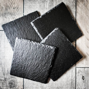 Blackened Slate Coasters  Stack Of 4 