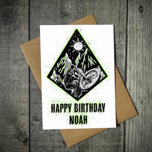 Personalised Mountain Bike Birthday Card