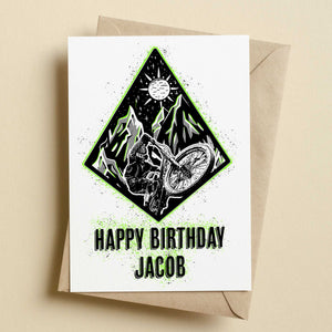 Personalised Mountain Bike Birthday Card