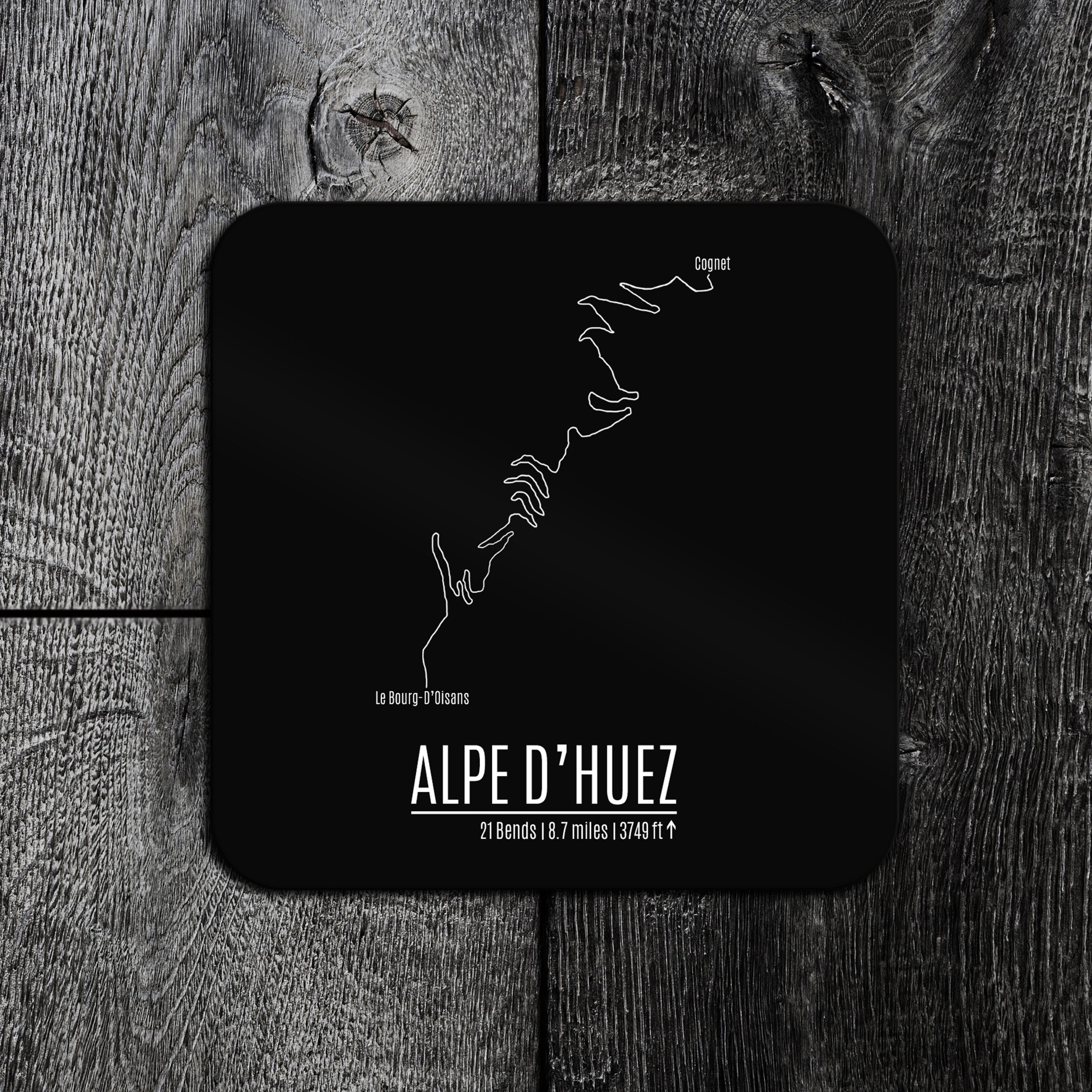 Alpe D Huez Famous Climbs Cycling Coaster EllieBeanPrints