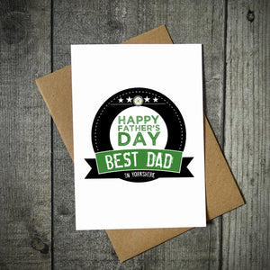 Best Dad In Yorkshire Personalised Father's Day Card