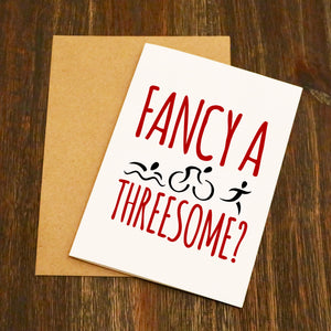 Fancy A Threesome? Triathlon Valentine's Card