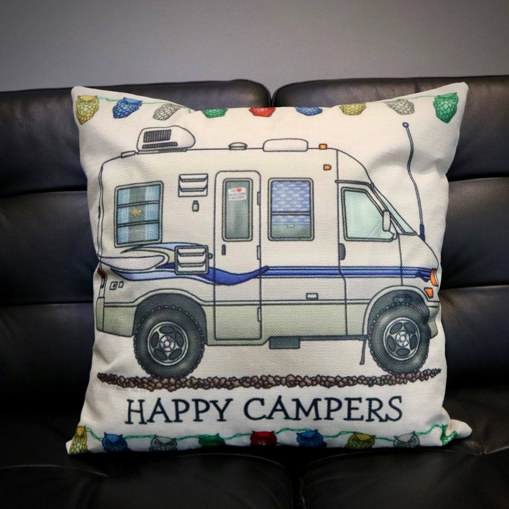 Happy Campers VC Camper Cushion Cover EllieBeanPrints