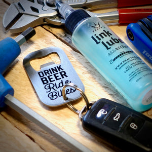 Drink Beer Ride Bikes Key Ring Bike Bottle Opener