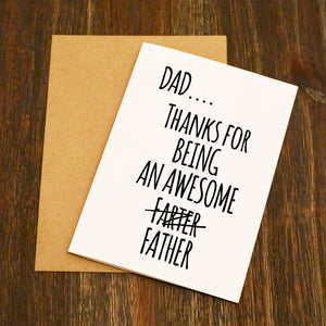 Thanks For Being An Awesome Farter Father's Day Card